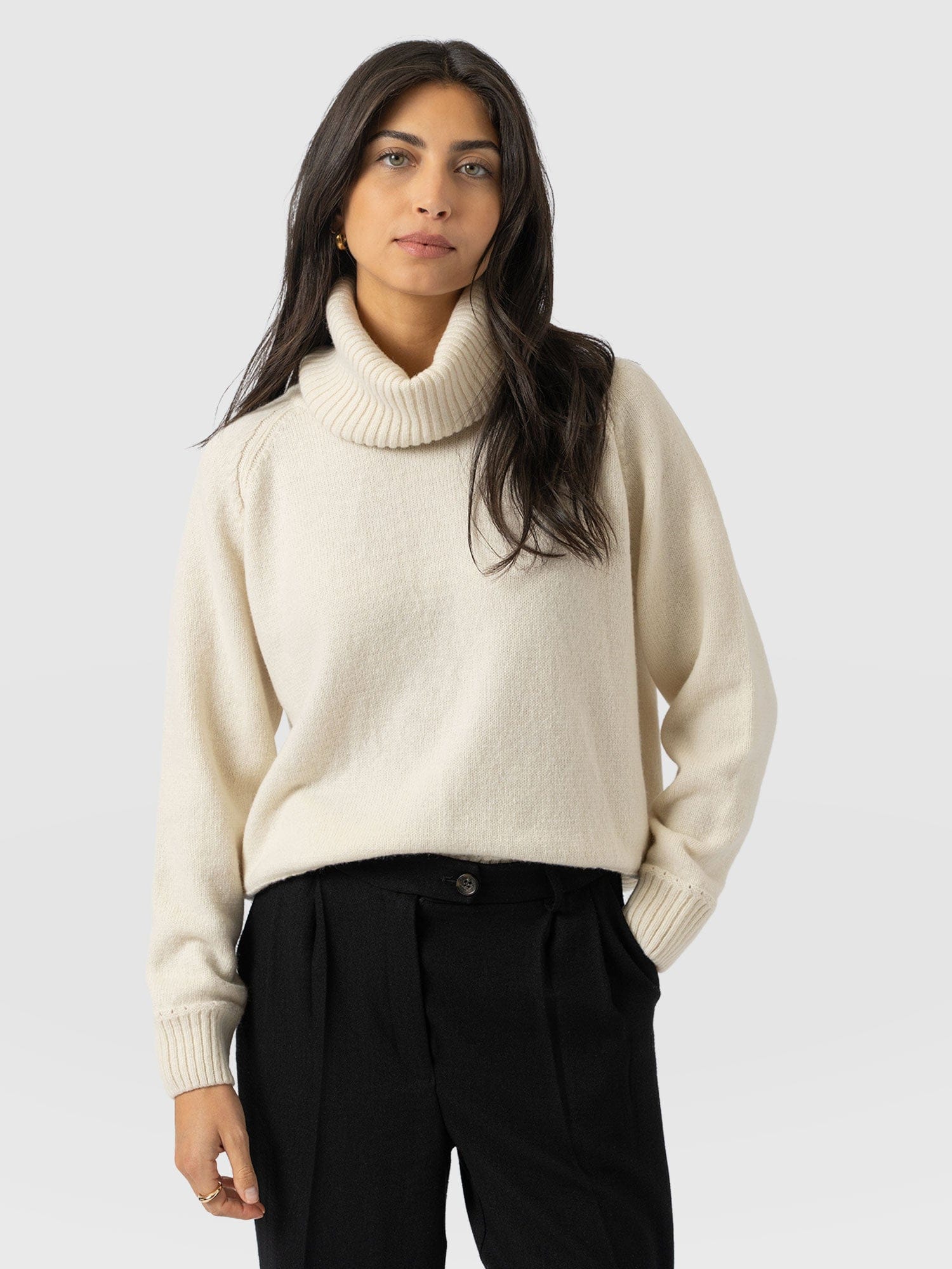 Oxford Cashmere Jumper - Cream - Women's Jumpers | Saint + Sofia® UK